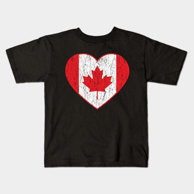 Canada Flag Retro Kids T-Shirt by vladocar